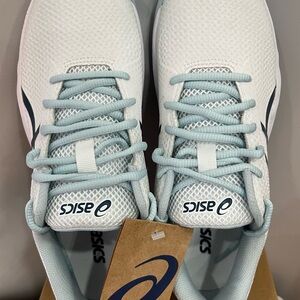ASICS White and Navy Running Shoes